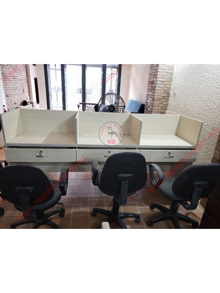 THANH LÝ BÀN LÀM VIỆC CỤM 6 NGƯỜI 1M2 X 2M4